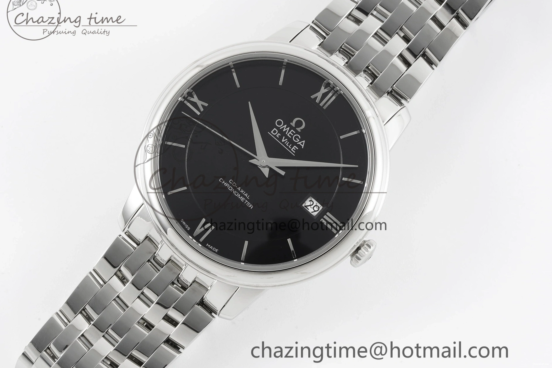 0502 De Ville SS TWF 1:1 Best Edition Black Dial on SS Bracelet MIYOTA Unisex 7835